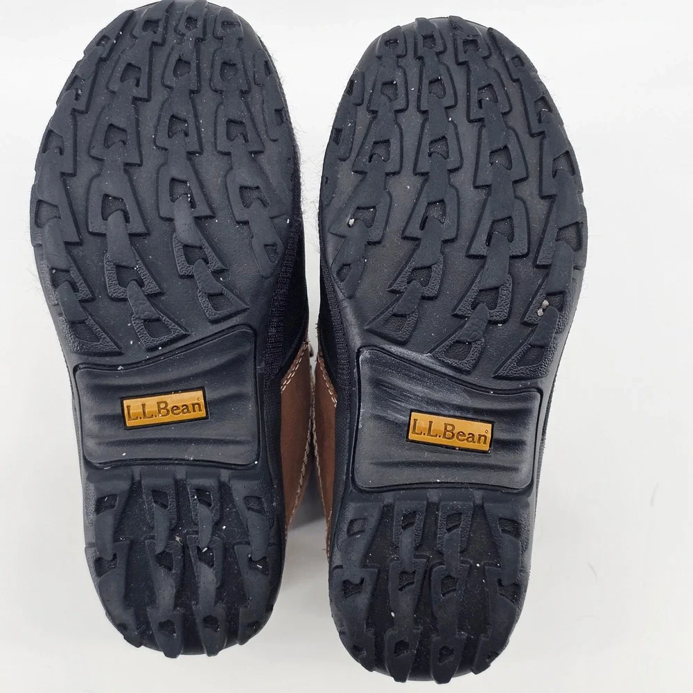 L.L. Bean Snow Boots Womens 6 Brown Black Primaloft Insulated Duck Boots VN05455